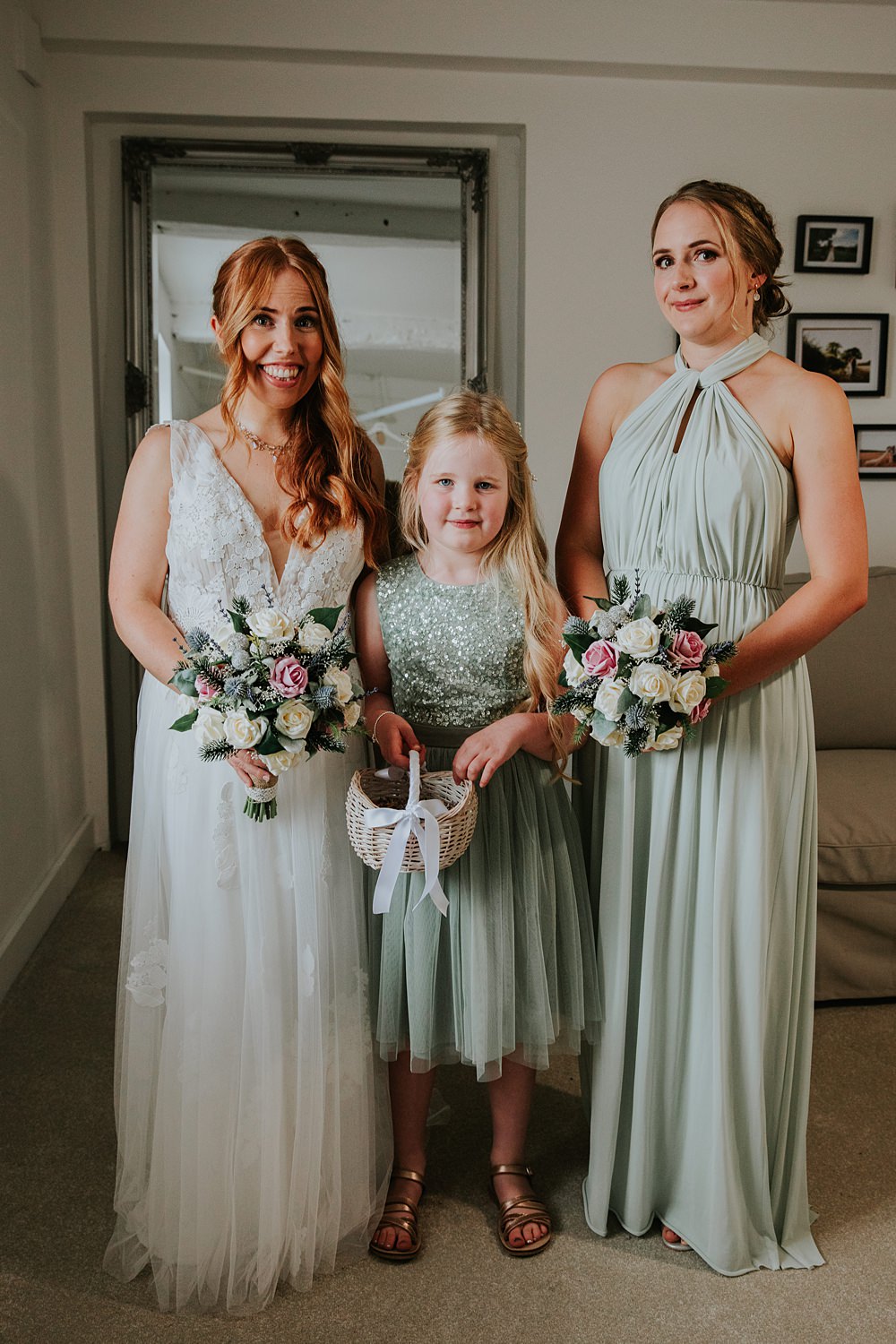 Sage Green Bridesmaid Dresses Stock Farm Wedding Tatton Weddings Maddie Farris Photography