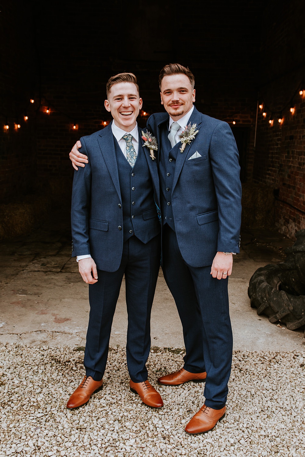 Groom Groomsmen Navy Suits Stock Farm Wedding Tatton Weddings Maddie Farris Photography