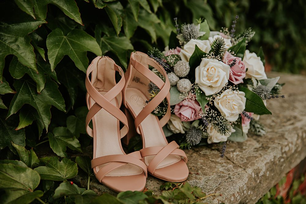 Bridal Shoes Strappy Stock Farm Wedding Tatton Weddings Maddie Farris Photography