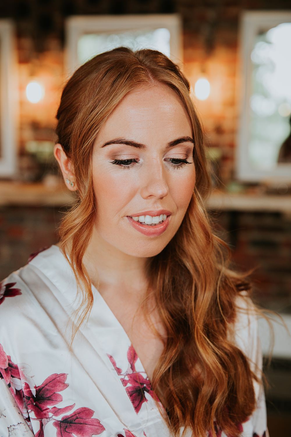 Bride Bridal Make Up Glowy Eyeshadow Stock Farm Wedding Tatton Weddings Maddie Farris Photography