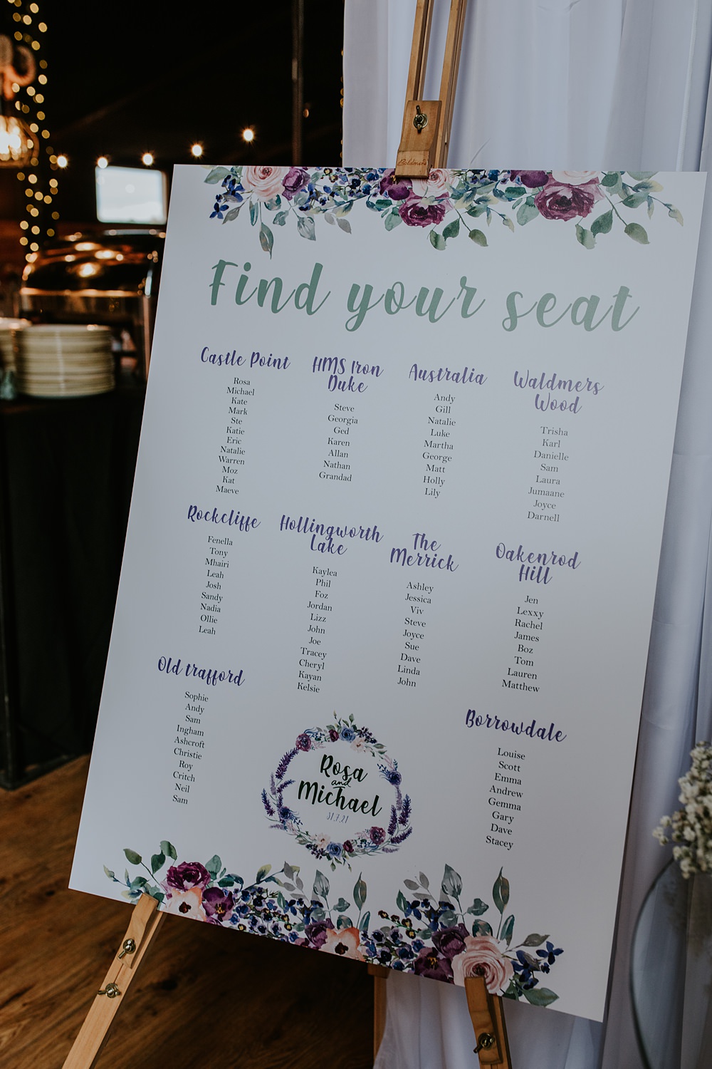 Seating Chart Floral Stock Farm Wedding Tatton Weddings Maddie Farris Photography