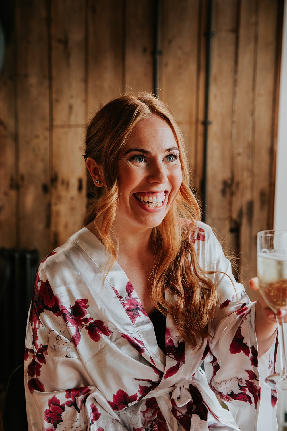 Floral Bridal Robe Stock Farm Wedding Tatton Weddings Maddie Farris Photography