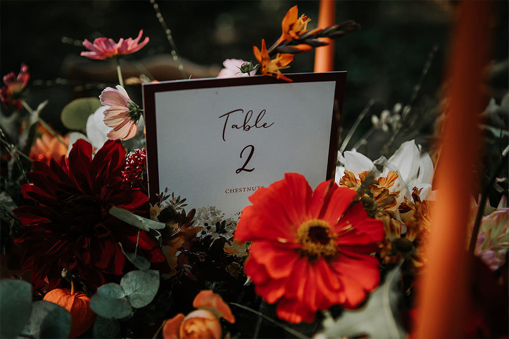 Table Number Sustainable Woodland Wedding Charly Mae Photography