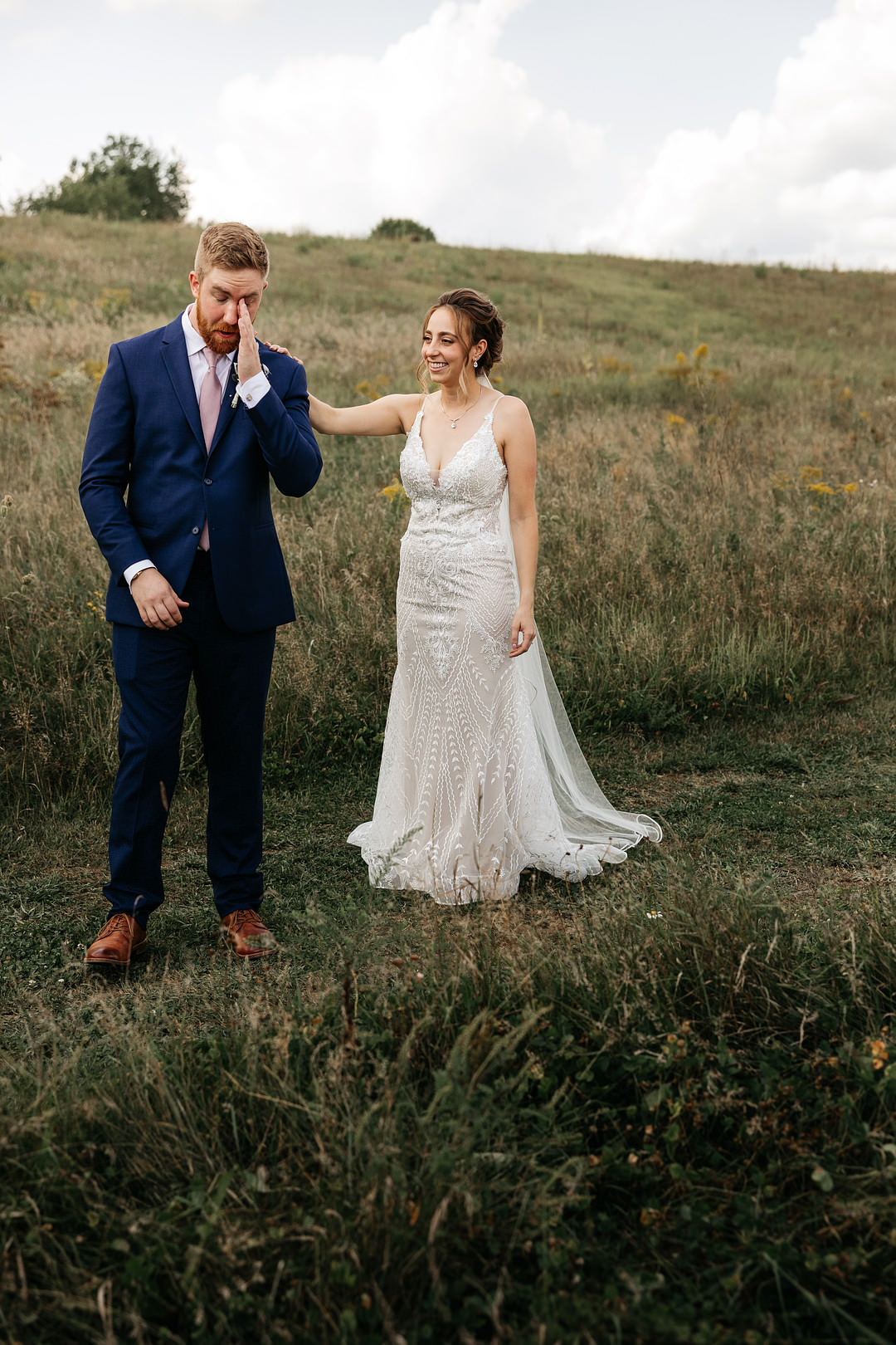 First Look Bride Groom The Meadows Stirling Wedding Two Cheeks Studio