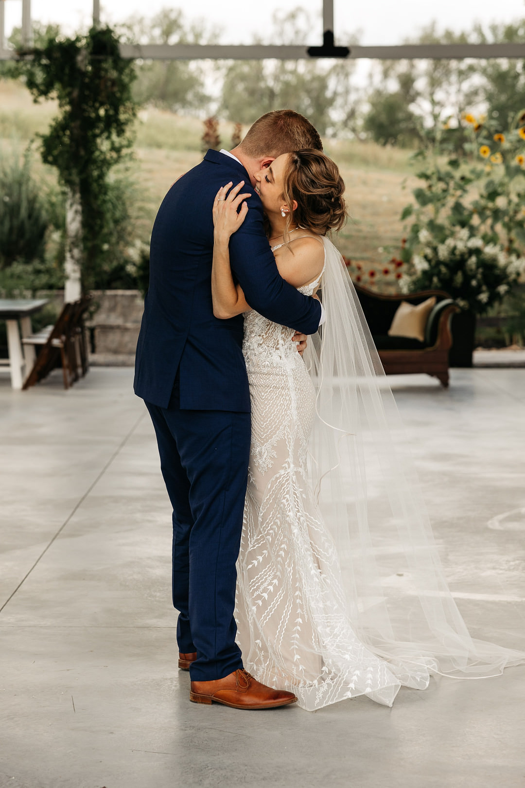 Dress Gown Bride Bridal Lace Low Back Veil The Meadows Stirling Wedding Two Cheeks Studio