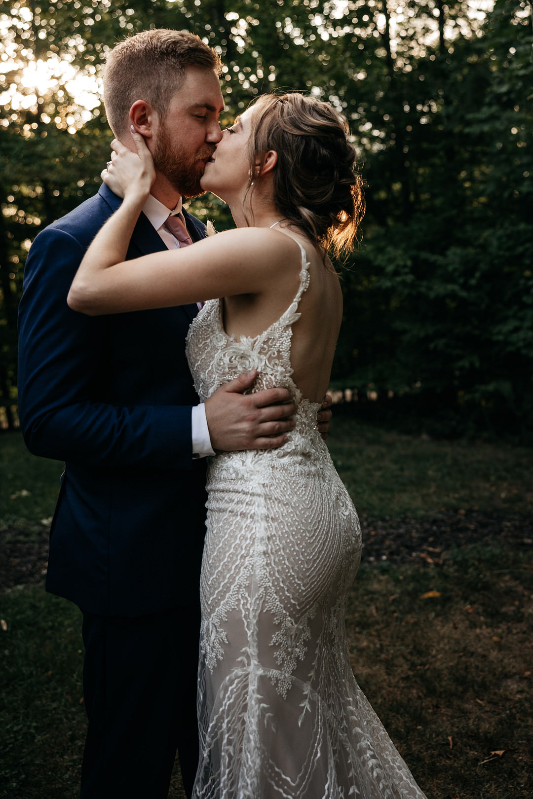 Dress Gown Bride Bridal Lace Low Back The Meadows Stirling Wedding Two Cheeks Studio