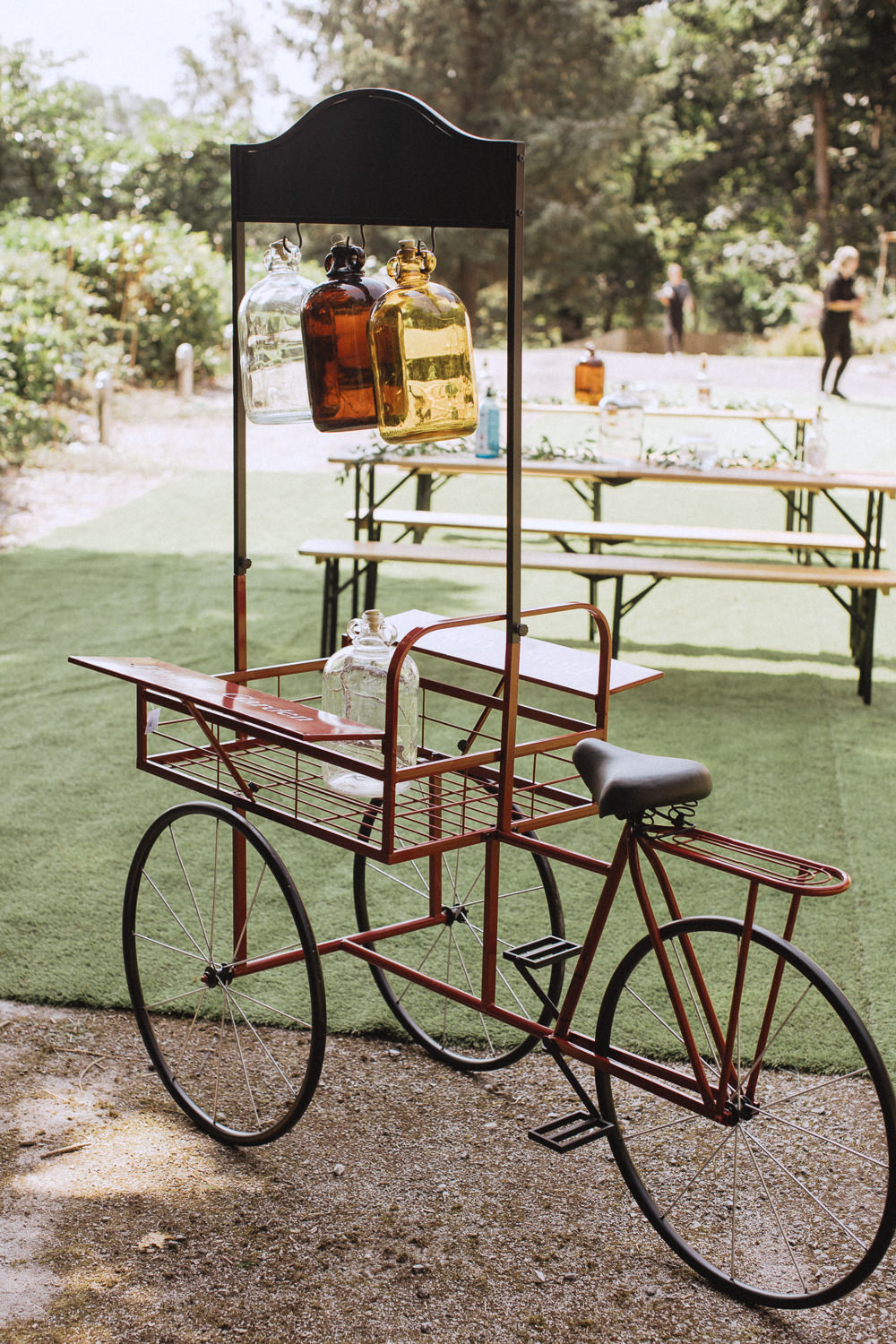 Drinks Bike Trevor Hall Wedding Fox&BearPhotography