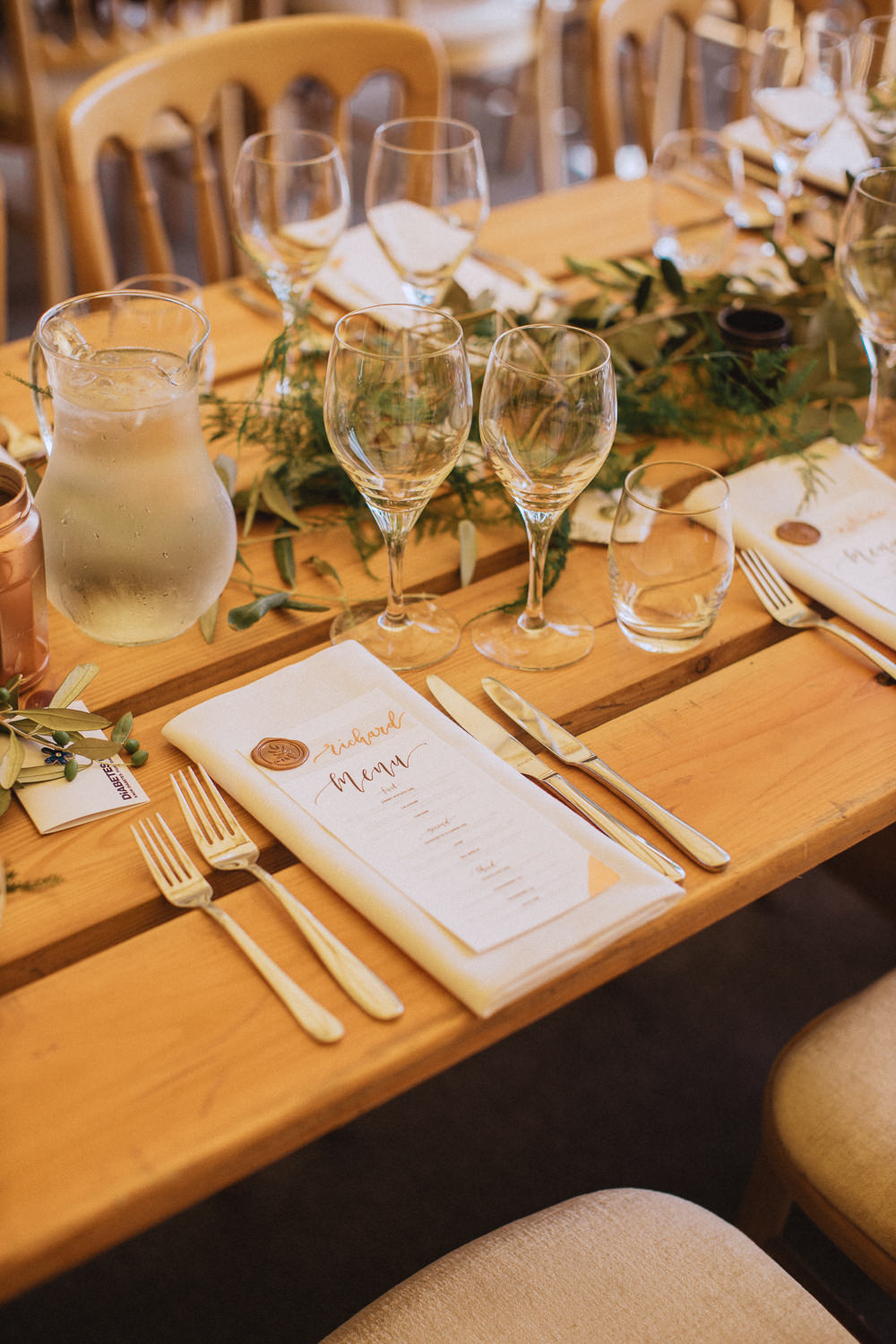 Place Setting Place Card Trevor Hall Wedding Fox&BearPhotography