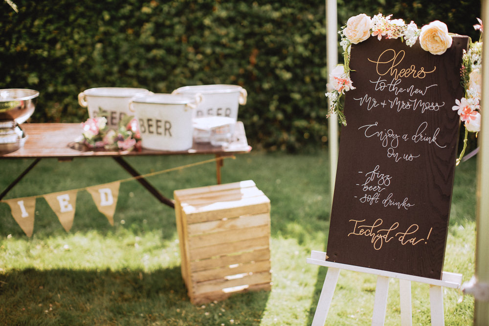 Chalkboard Sign Trevor Hall Wedding Fox&BearPhotography