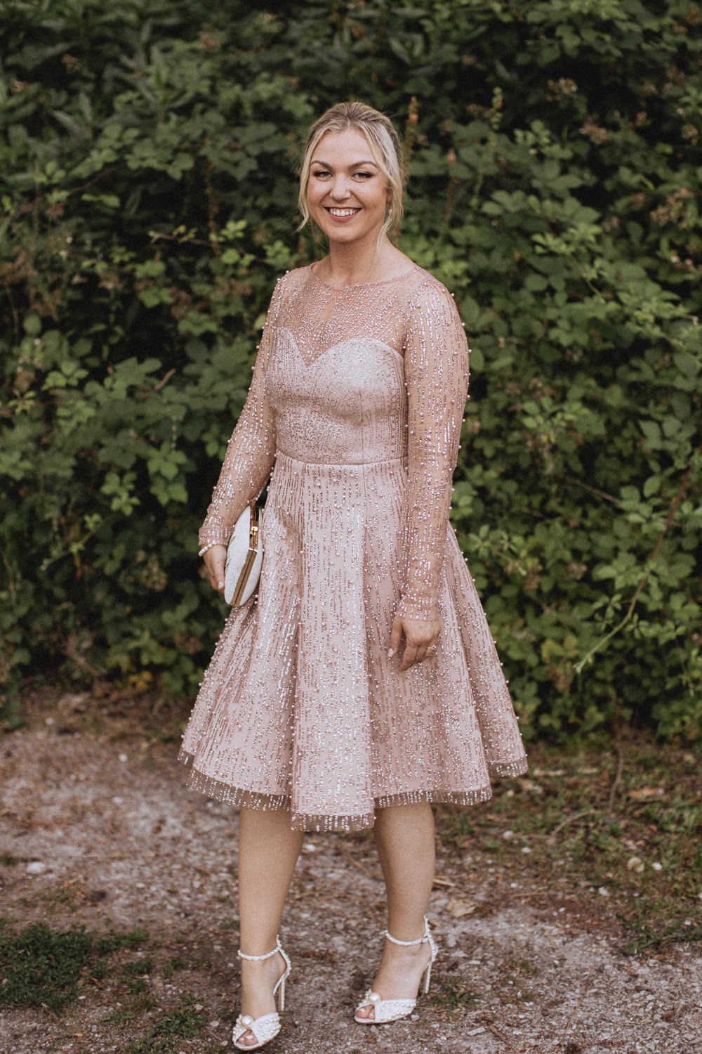 Short Pink Evening Dress Bride Trevor Hall Wedding Fox&BearPhotography