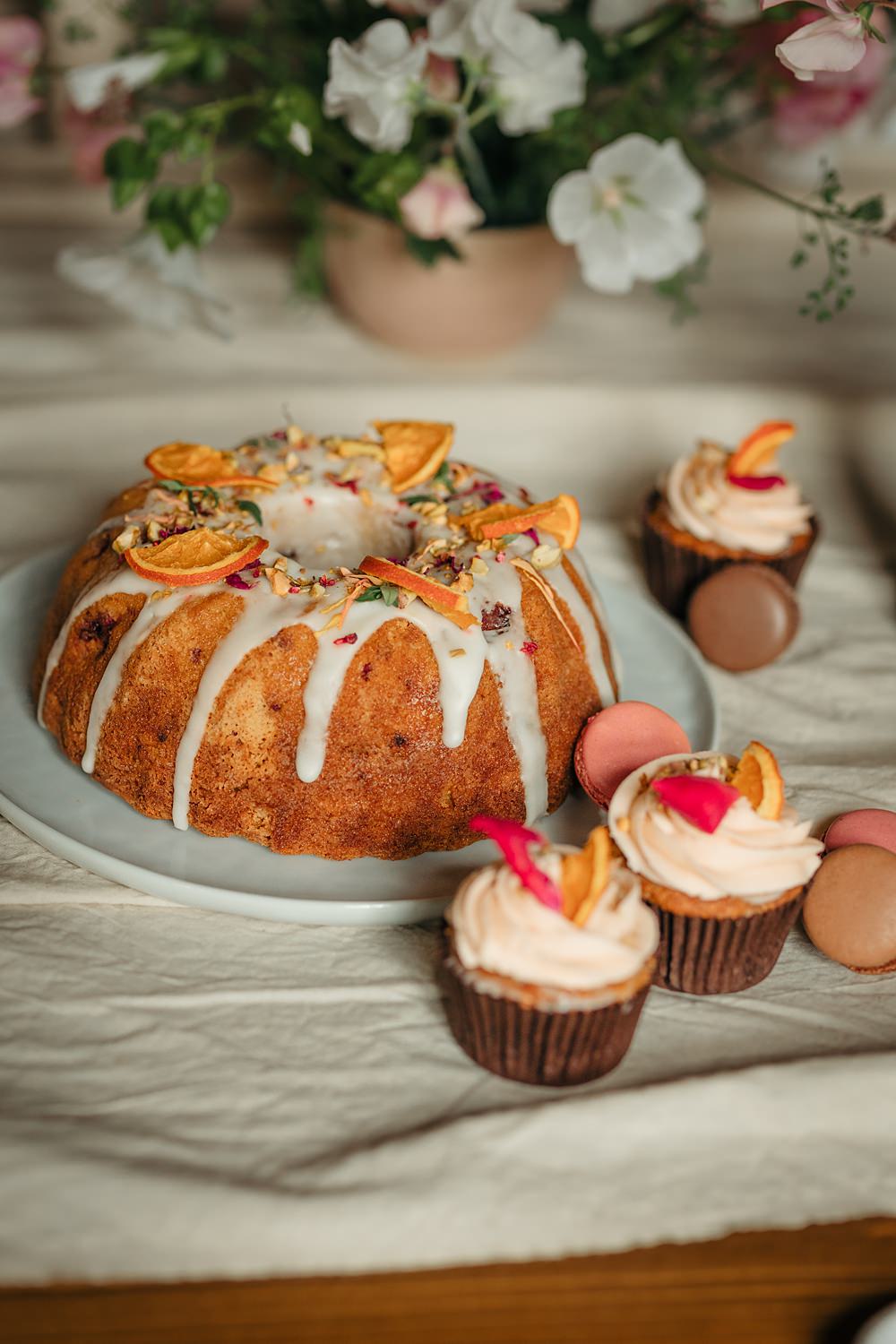 Bundt Cake Drop Flowers Fruit Cupcakes Apricot Wedding Ideas Gem Hicks Photography