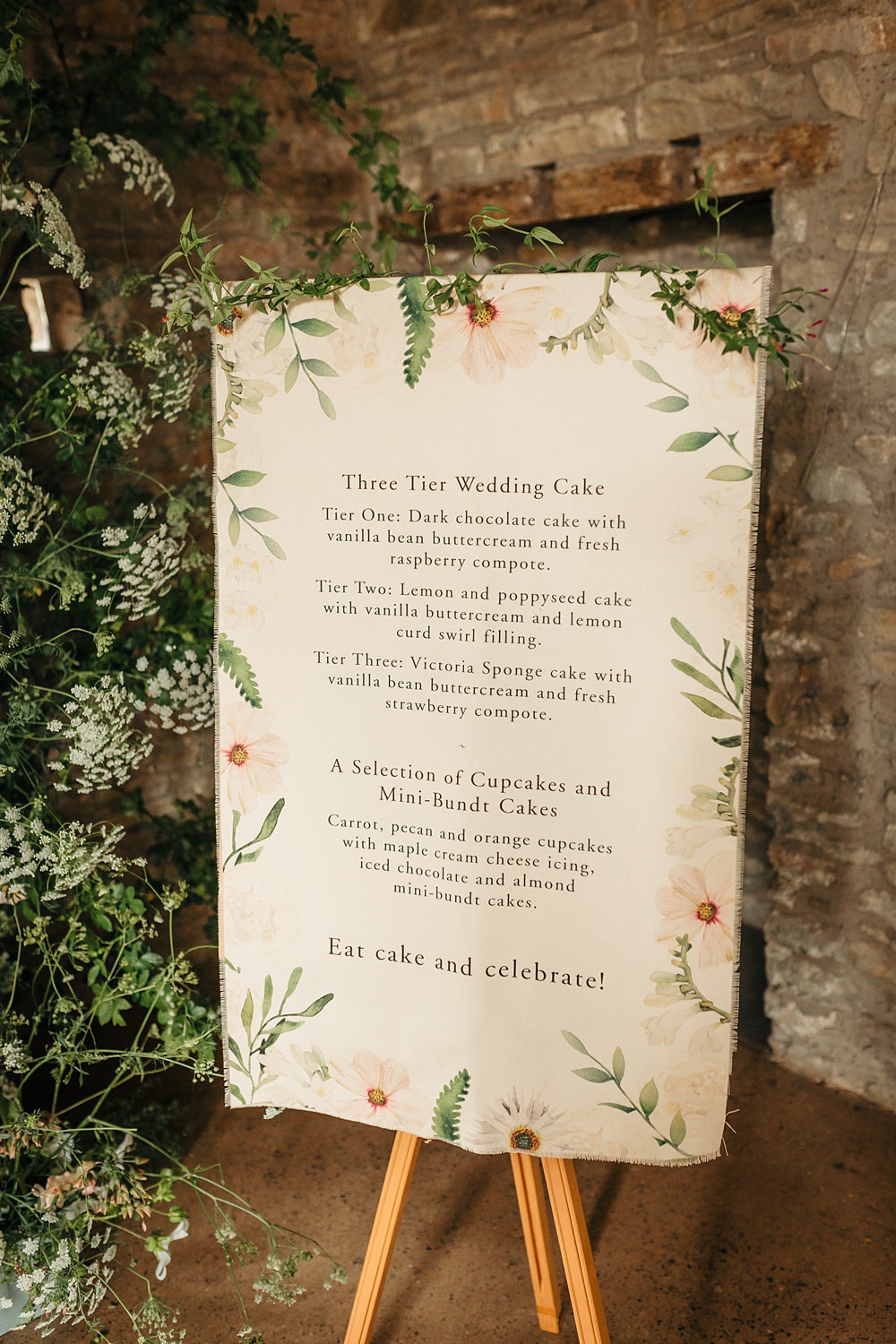 Floral Sign Cakes Apricot Wedding Ideas Gem Hicks Photography