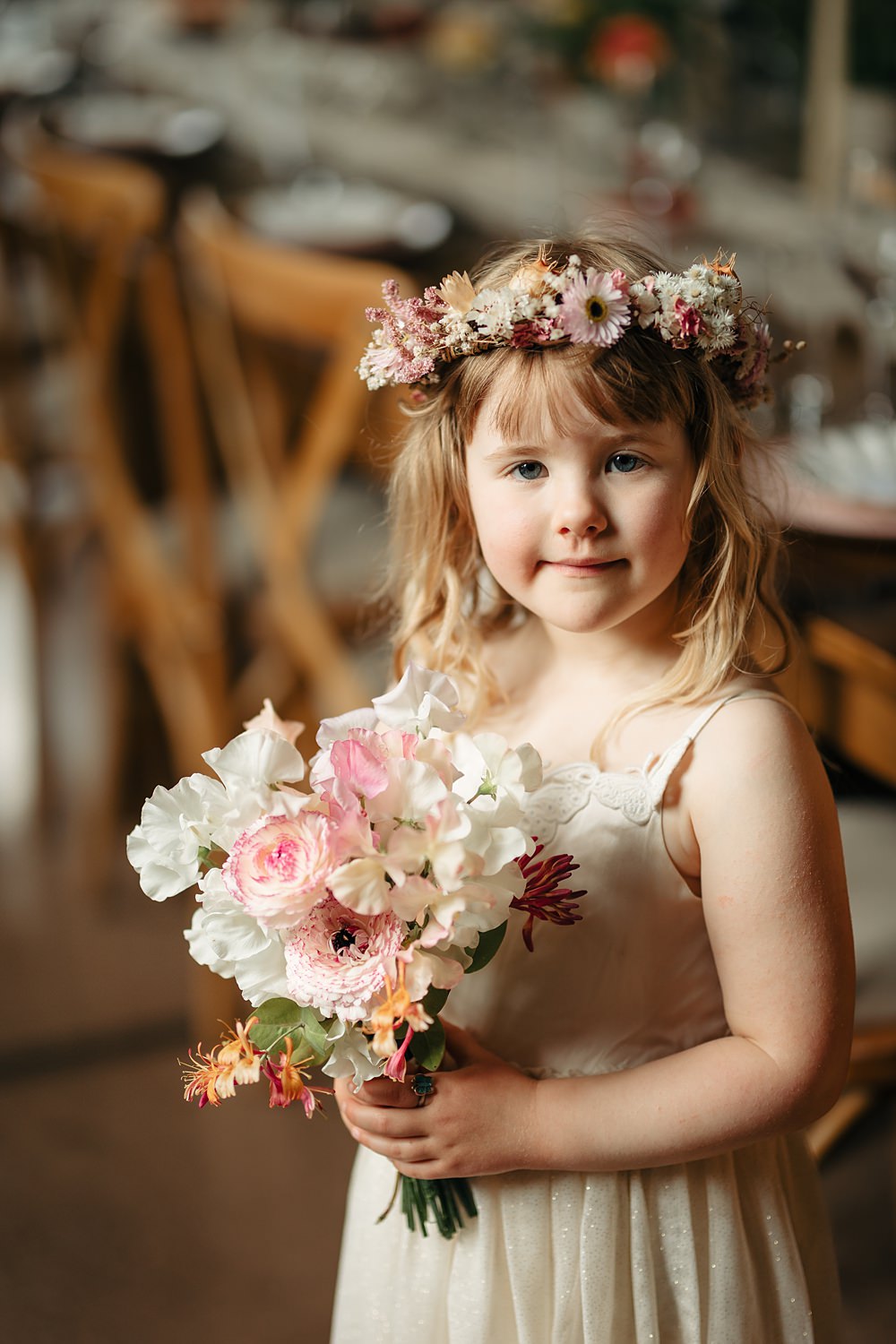 Flower Girl Dress Bouquet Flower Crown Apricot Wedding Ideas Gem Hicks Photography