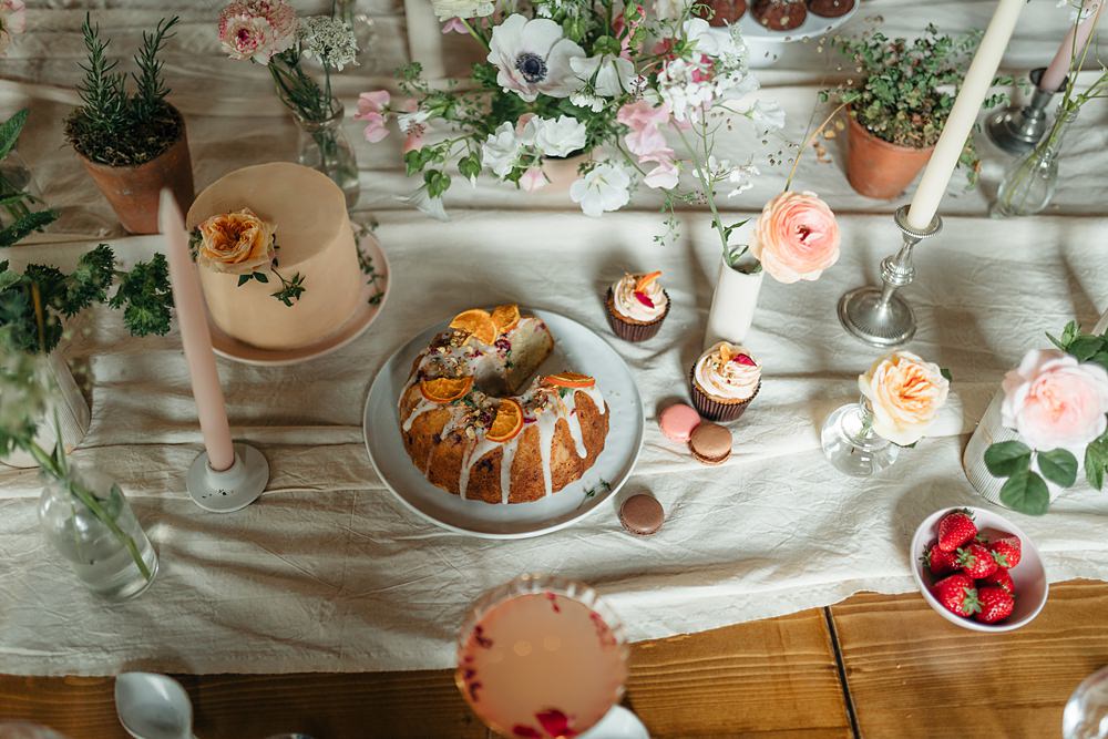 Flowers Table Pink Pretty Cakes White Runner Apricot Wedding Ideas Gem Hicks Photography
