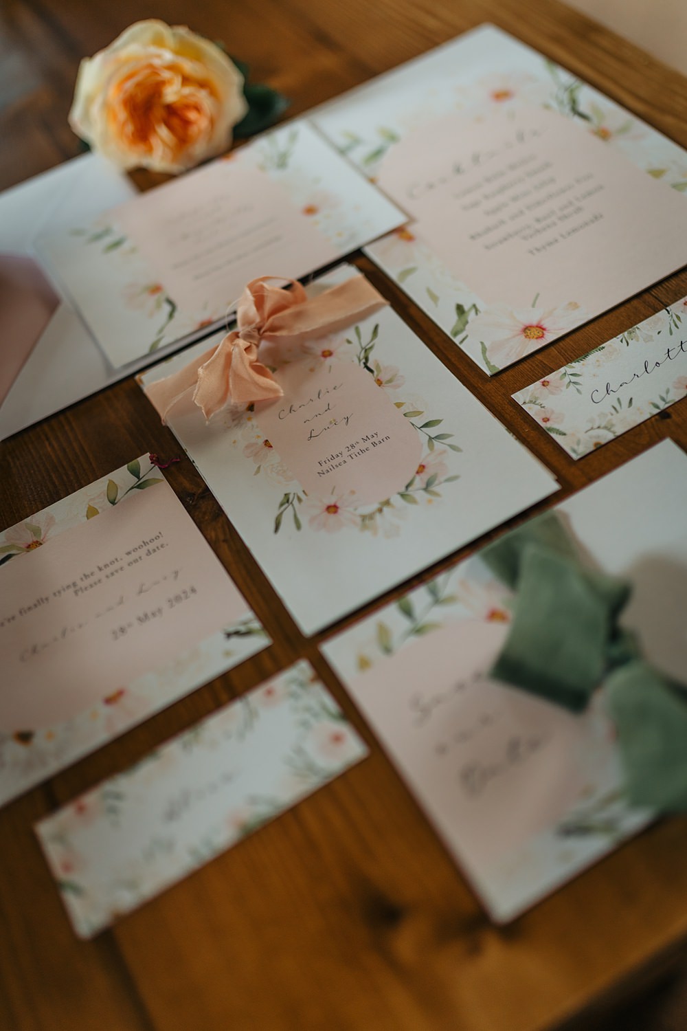 Apricot Wedding Ideas Gem Hicks Photography Floral Stationery Invites Pink