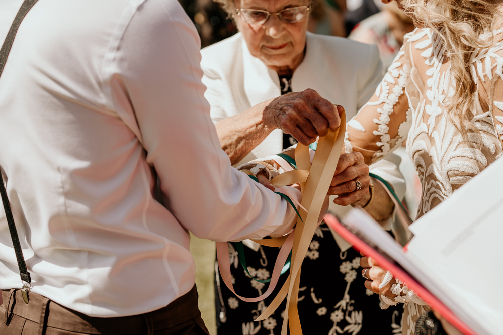 Ceremony Ritual Hand Tying Bohemian Tipi Wedding MattMoore Photography