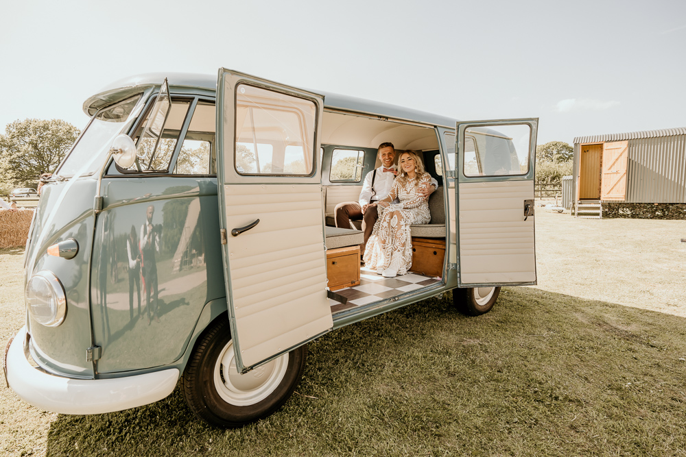 VW Campervan Transport Bohemian Tipi Wedding MattMoore Photography