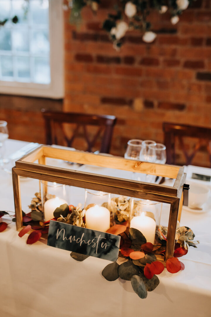 Box Candles Wedding Centrepiece Wyldbee