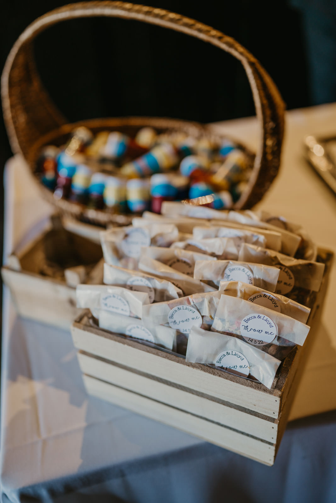 Confetti Envelopes Wooden Box Bright Barn Wedding Kim Williams Weddings