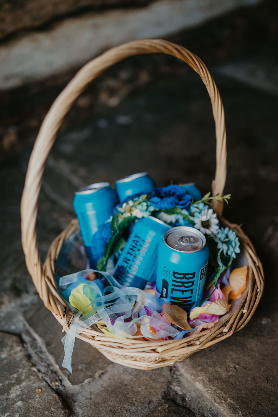 Confetti Petal Basket Beer Bright Barn Wedding Kim Williams Weddings