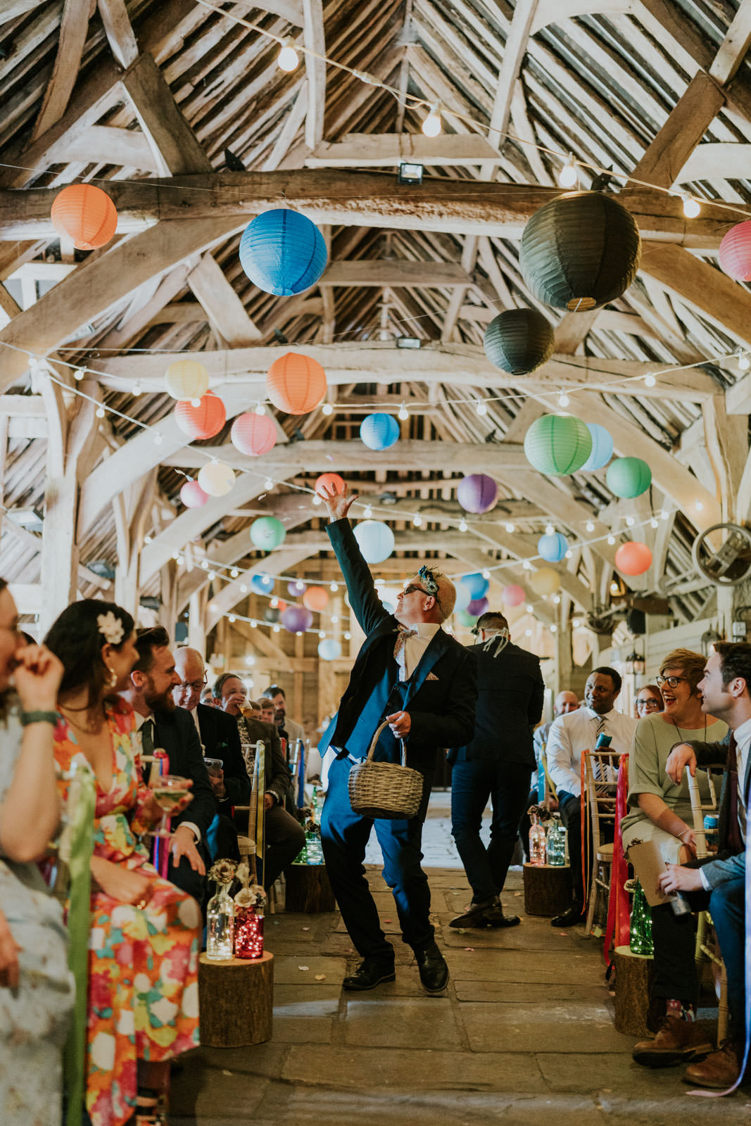 Flower Men Aisle Walk Bright Barn Wedding Kim Williams Weddings