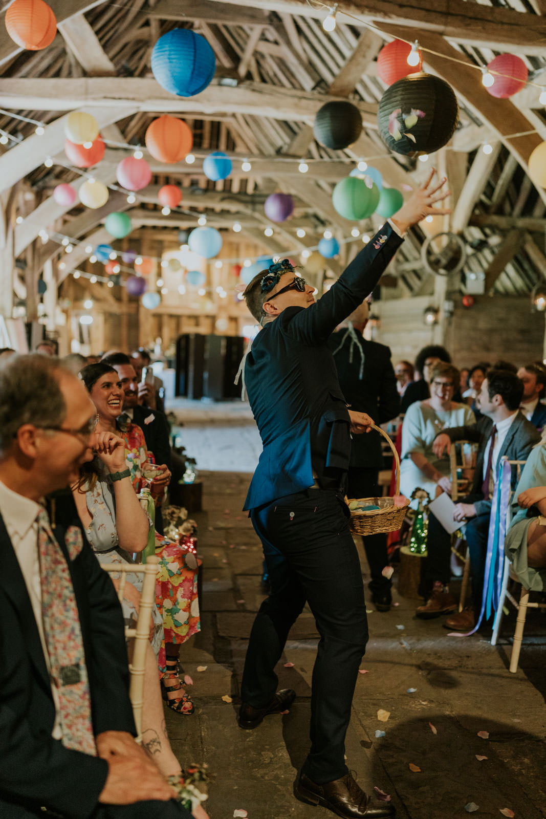 Flower Men Aisle Walk Bright Barn Wedding Kim Williams Weddings