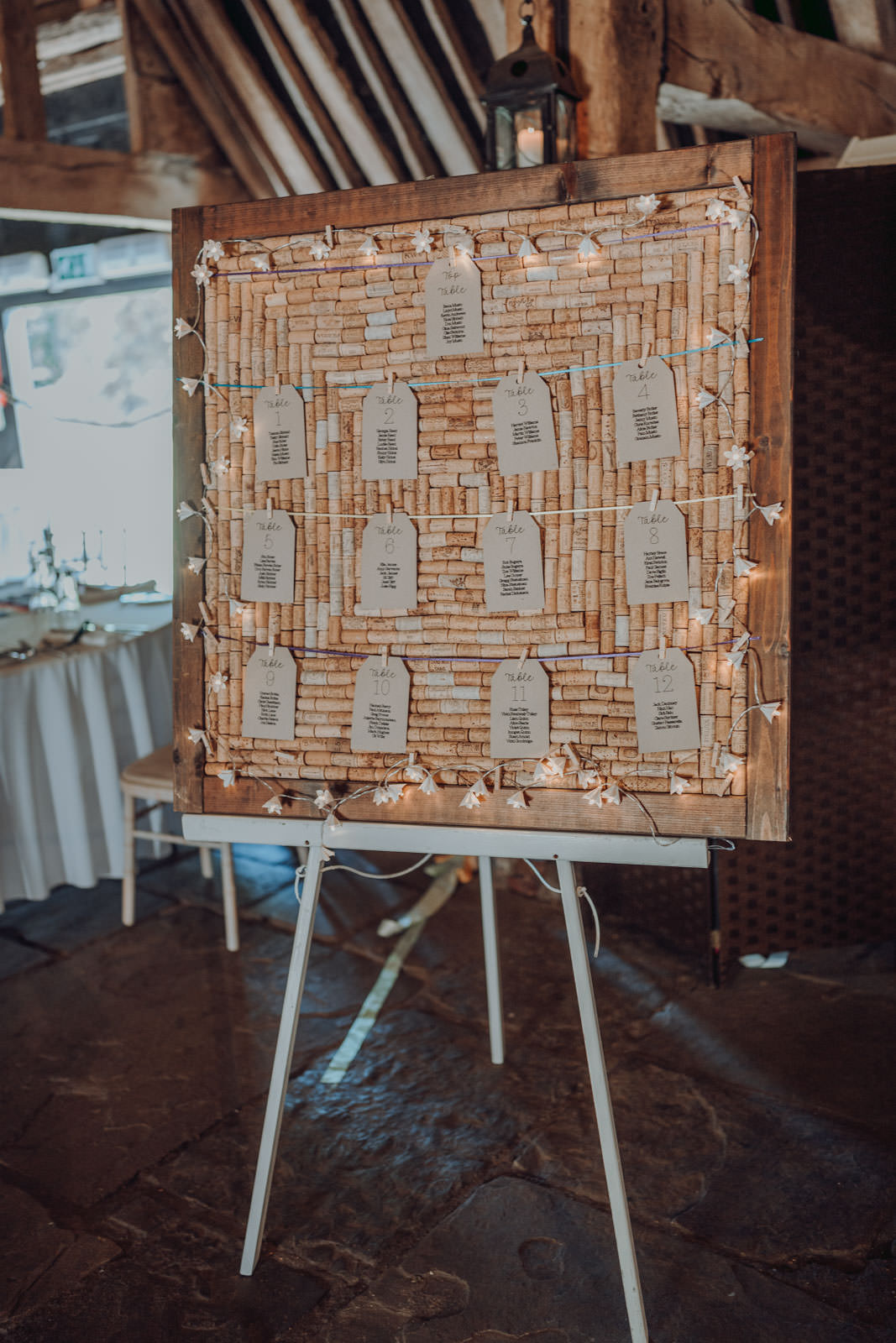 Cork Bottle Seating Chart Table Plan Luggage Tag Bright Barn Wedding Kim Williams Weddings