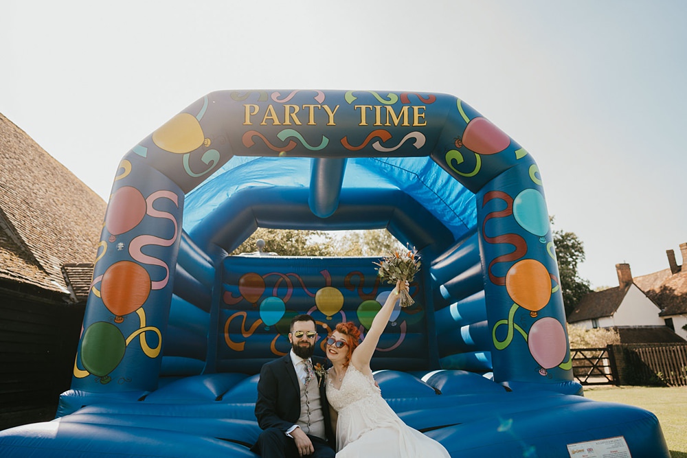 Bouncy Castle Bright Barn Wedding Kim Williams Weddings