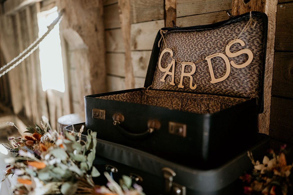 Card Suitcase Bright Barn Wedding Kim Williams Weddings