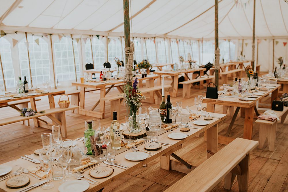 Pole Tent Marquee Decor Bunting Caerhyn Wedding Mary W Thomas Photography