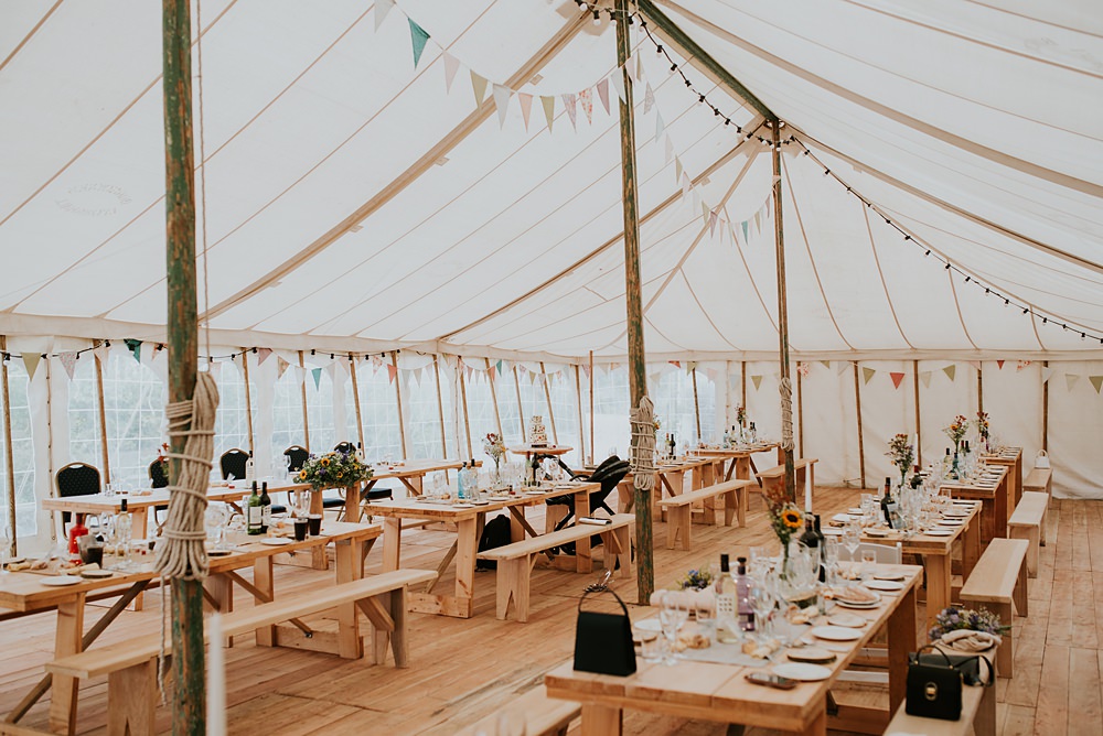 Pole Tent Marquee Decor Bunting Caerhyn Wedding Mary W Thomas Photography