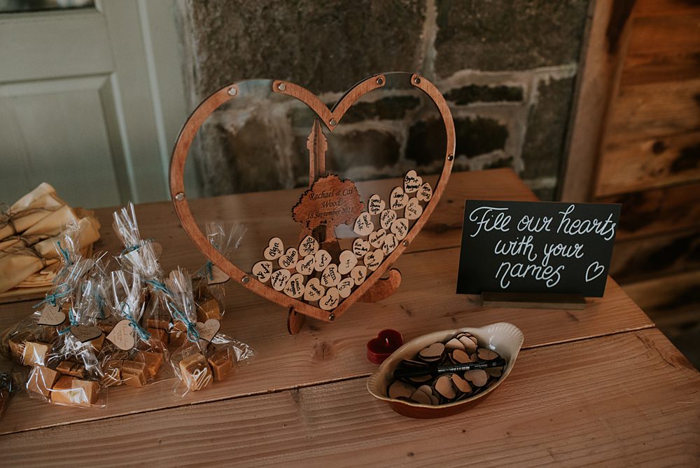 Drop Heart Guest Book Caerhyn Wedding Mary W Thomas Photography