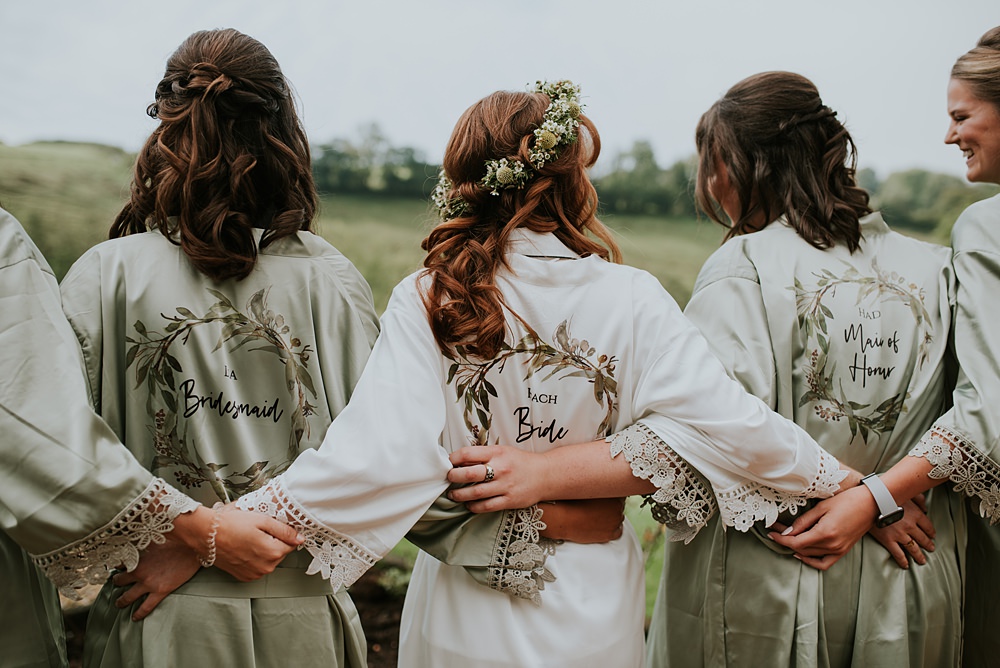 Bride Bridesmaid Robes Caerhyn Wedding Mary W Thomas Photography