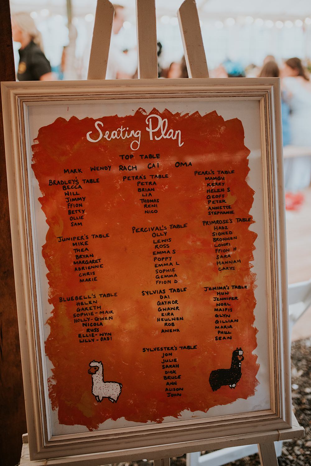 Table Plan Frame Caerhyn Wedding Mary W Thomas Photography