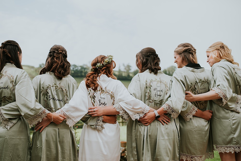 Bride Bridesmaid Robes Caerhyn Wedding Mary W Thomas Photography
