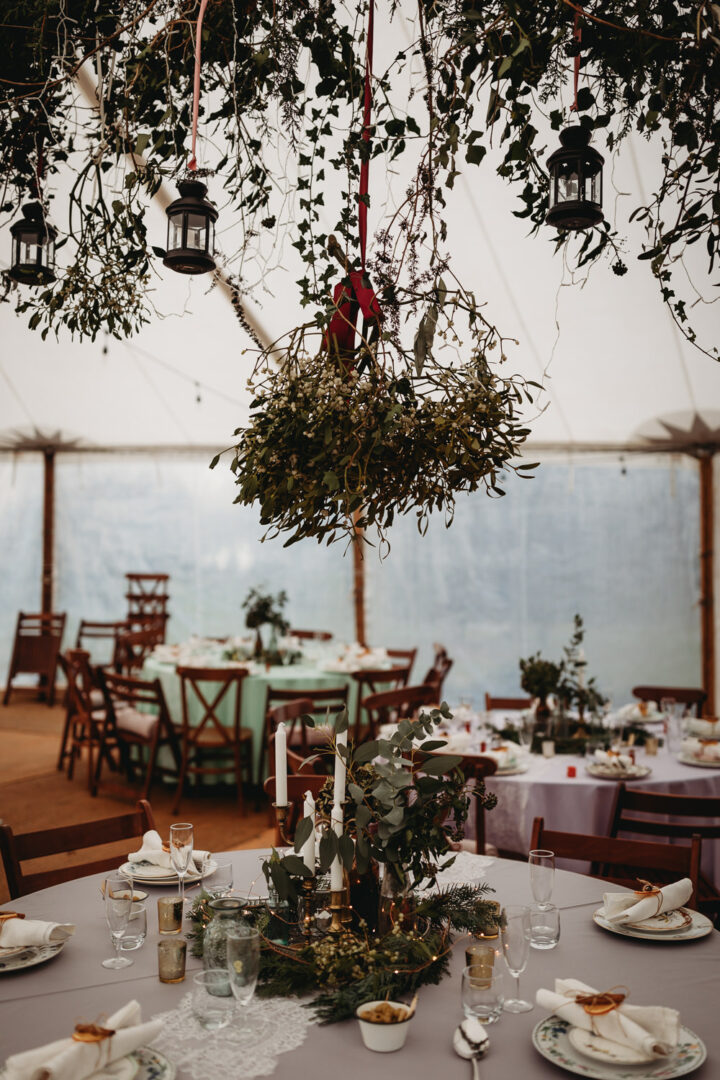 Christmas Wedding Centrepiece Thyme Lane Photography
