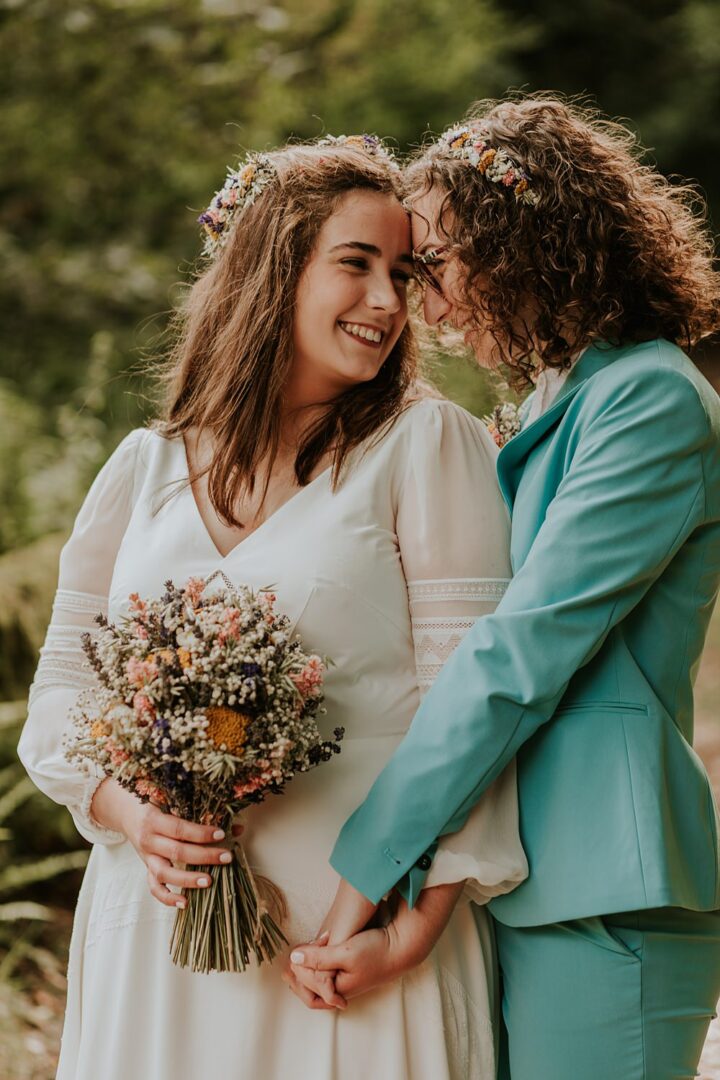 Dried Flower Crowns Wedding Brides Maddie Farris Photography