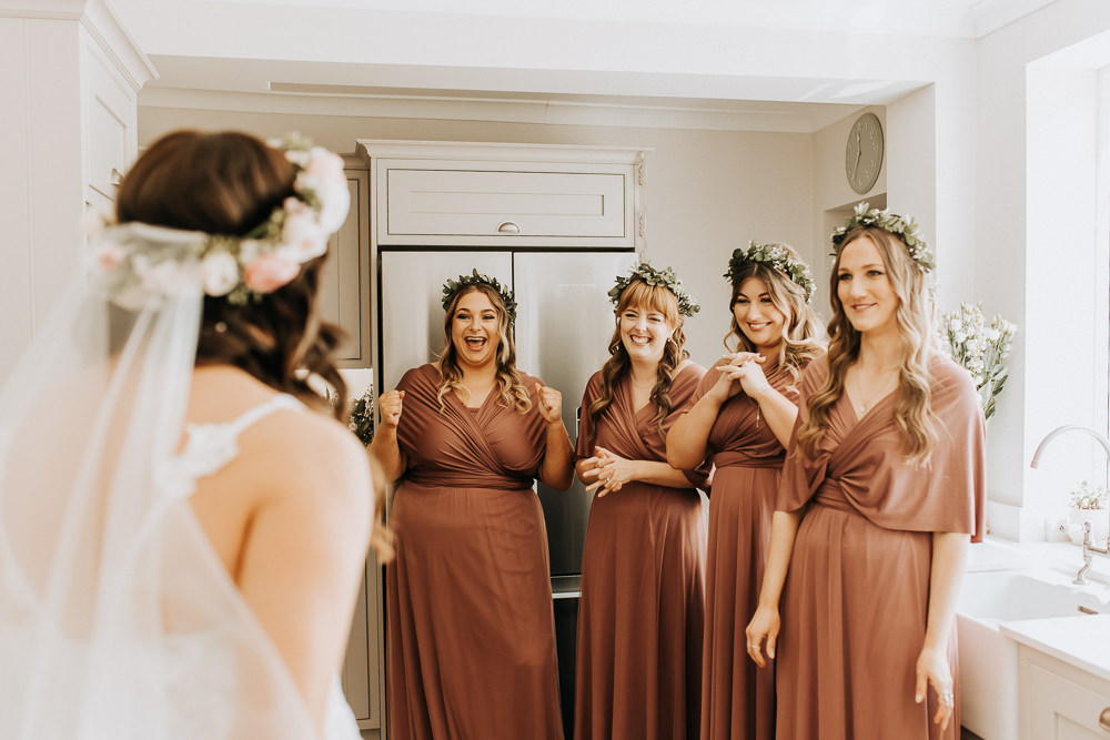 Terracotta Bridesmaid Dresses Elford Hall Garden Wedding Wyldbee