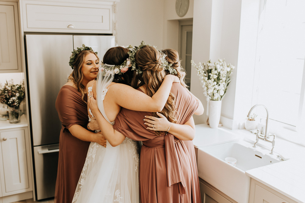 Terracotta Bridesmaid Dresses Elford Hall Garden Wedding Wyldbee