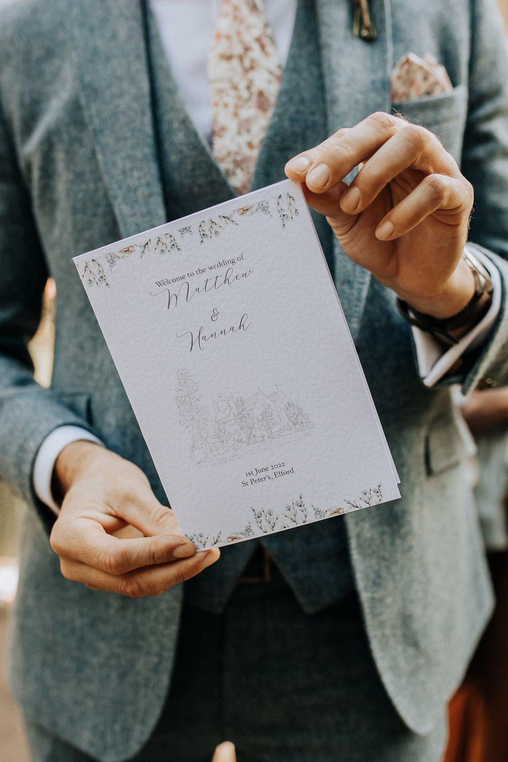 Order of Service Booklet Elford Hall Garden Wedding Wyldbee