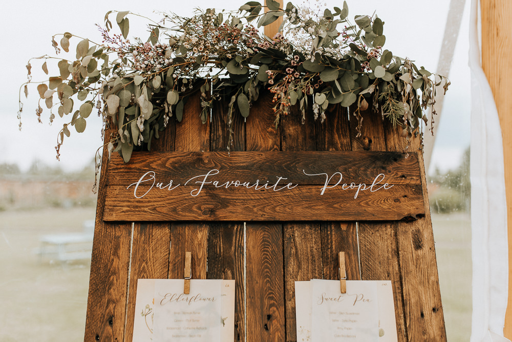 Wooden Pallet Table Plan Seating Chart Greenery Elford Hall Garden Wedding Wyldbee