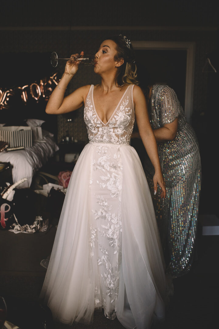 Embroidered Tulle Wedding Dress Carrie Lavers Photography