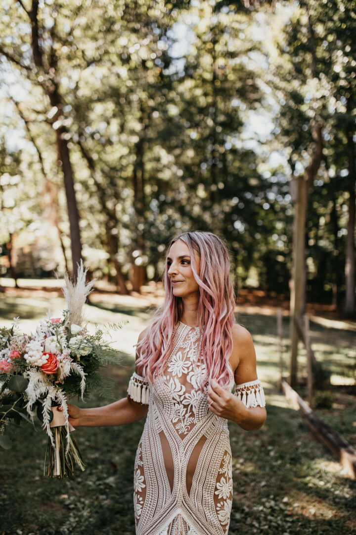 Embroidery Tassel Boho Wedding Dresses A&M Photography