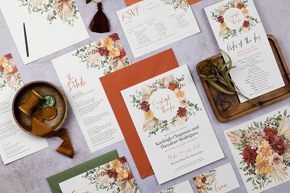 Design by Emily Boho Wedding Stationery