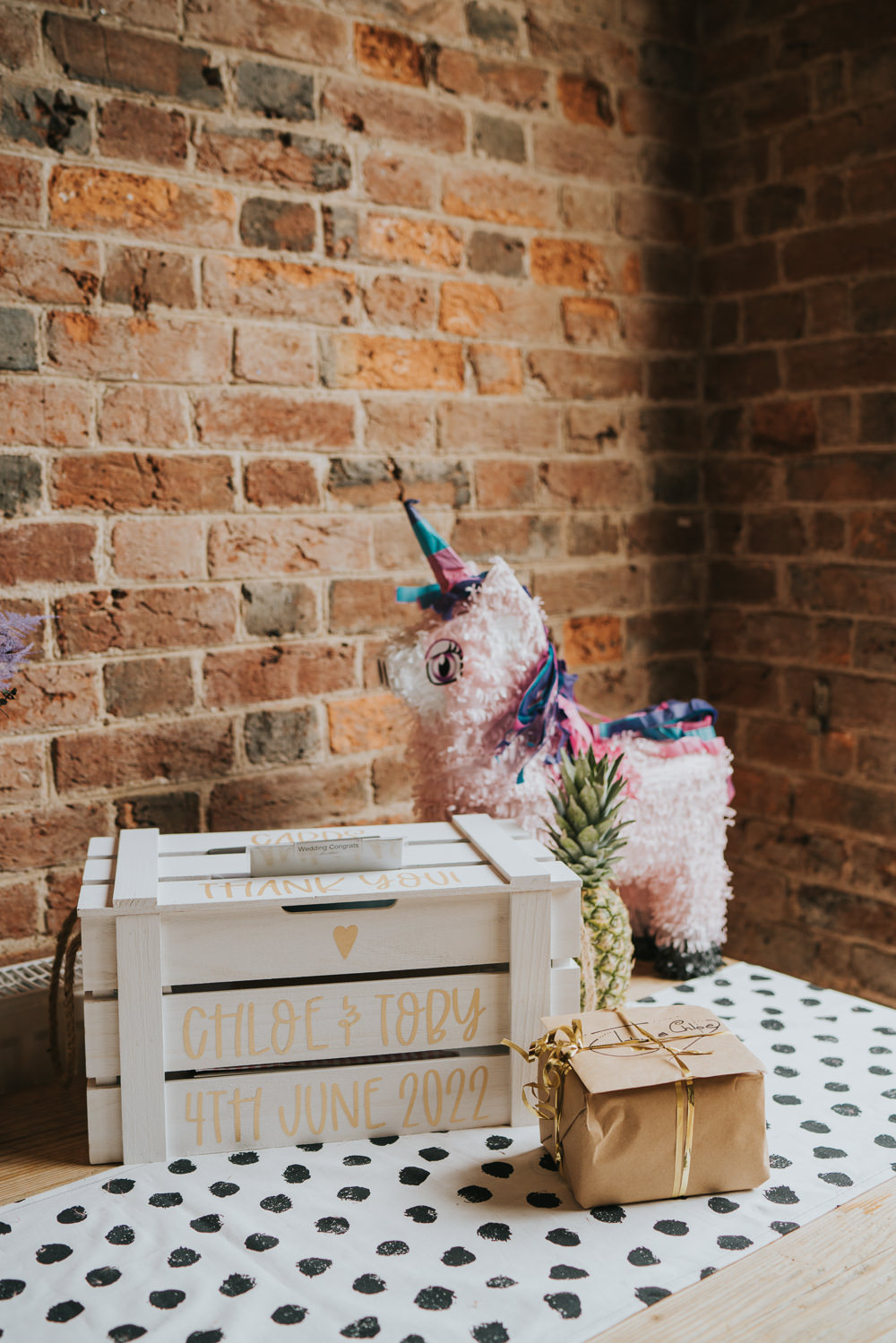 Card Box Wooden Crate Iridescent Wedding Dress Grace Elizabeth Photography