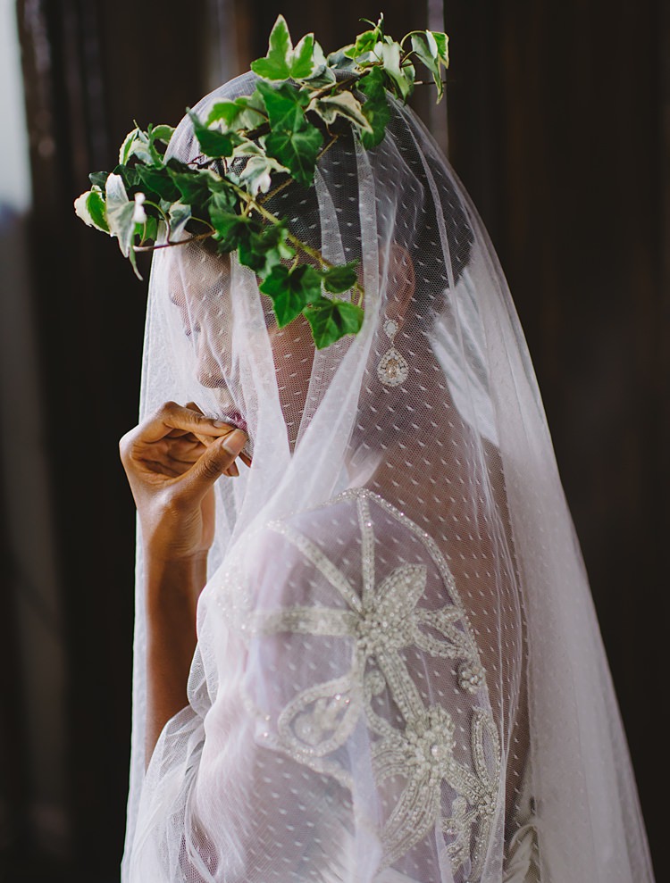 Ivy Wedding Flower Crown Veil landmhewitt