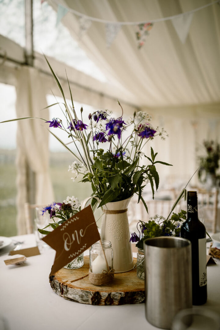 Jug Flowers Wedding Centrepiece Hayley Baxter Photography