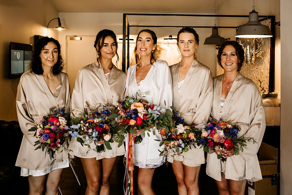 Bride Bridesmaid Robes Lancashire Barn Wedding Beth Alderson Photography
