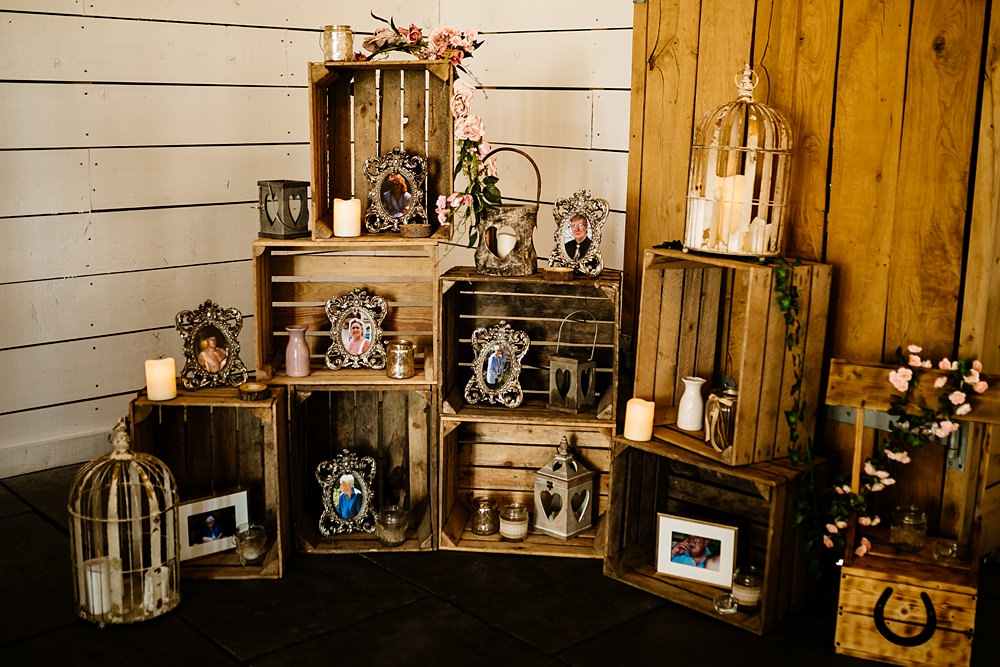 Wooden Crate Decor Lancashire Barn Wedding Beth Alderson Photography