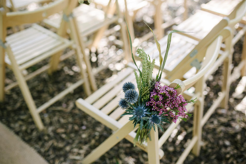 Chair Flowers Aisle Ceremony Lincolnshire Woodland Wedding Aden Priest Photography